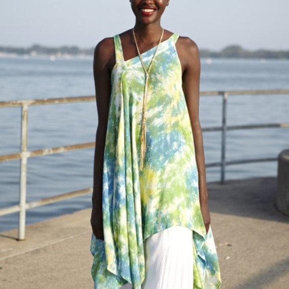 Yes World Boutique Emerald Ocean Sidetail Tunic - Picture 1 of 4